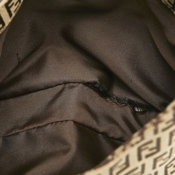 Fendi Zucchino Mamma Bucket One Shoulder Bag Handbag Beige Brown Canvas Leath... - Picture 4 of 11